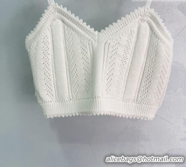 Buy New Cheap Miu Miu Knit Cotton Vest MM042118 White/Black 2026