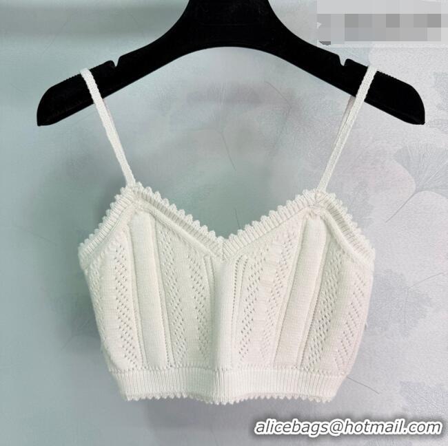 Buy New Cheap Miu Miu Knit Cotton Vest MM042118 White/Black 2026