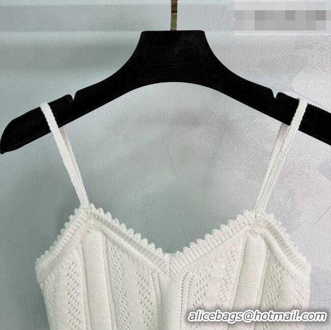 Buy New Cheap Miu Miu Knit Cotton Vest MM042118 White/Black 2026