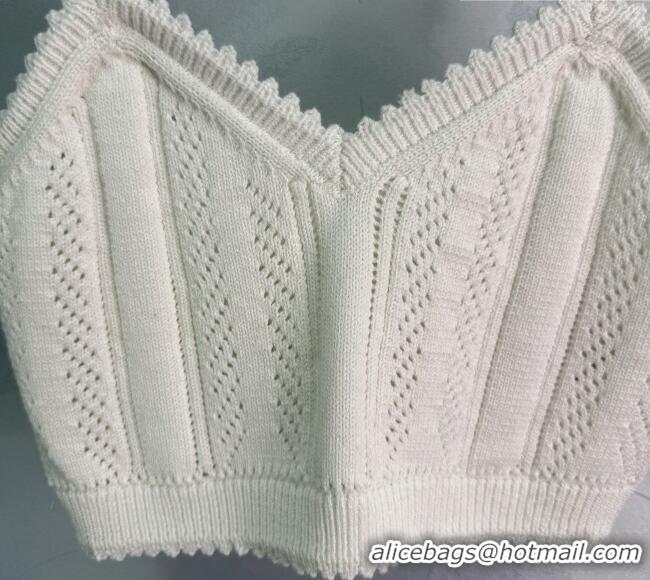 Buy New Cheap Miu Miu Knit Cotton Vest MM042118 White/Black 2026
