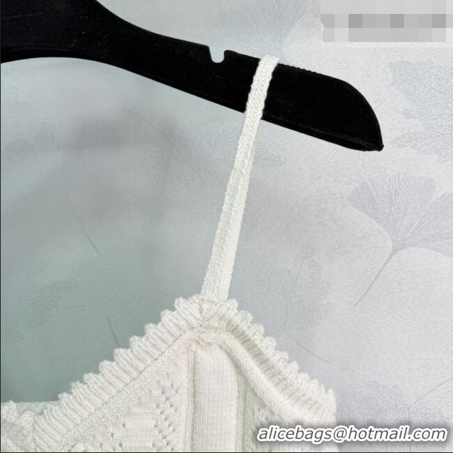 Buy New Cheap Miu Miu Knit Cotton Vest MM042118 White/Black 2026