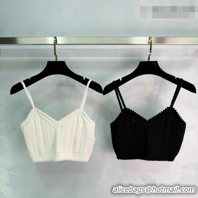Buy New Cheap Miu Miu Knit Cotton Vest MM042118 White/Black 2026