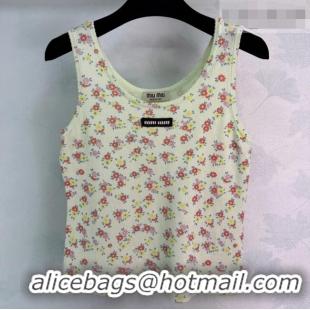 Market Sells Miu Miu Flora Printed Wool Vest MM042127 White 2026