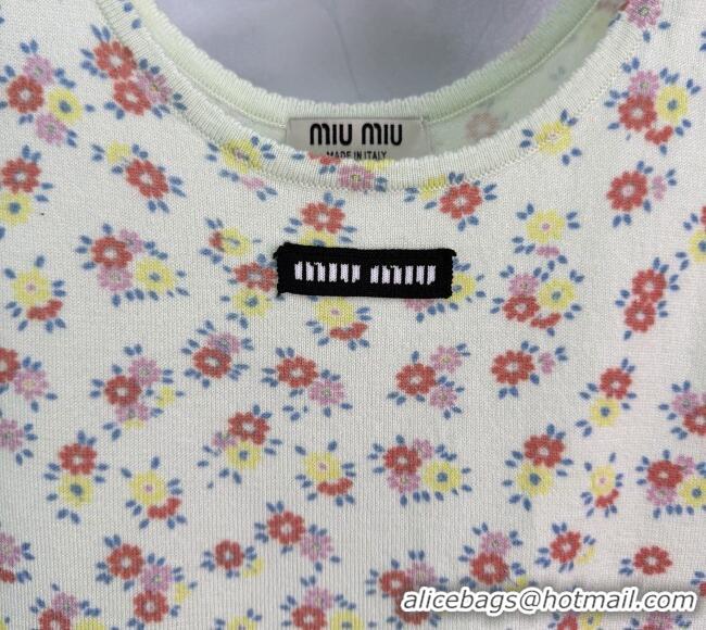 Market Sells Miu Miu Flora Printed Wool Vest MM042127 White 2026