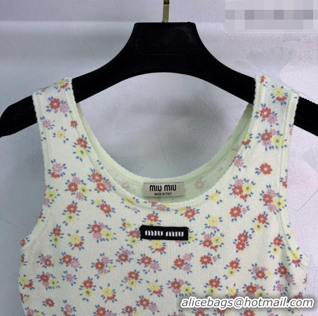 Market Sells Miu Miu Flora Printed Wool Vest MM042127 White 2026