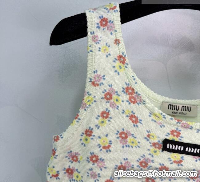Market Sells Miu Miu Flora Printed Wool Vest MM042127 White 2026