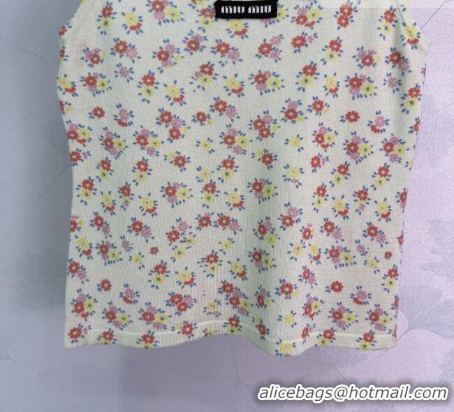 Market Sells Miu Miu Flora Printed Wool Vest MM042127 White 2026