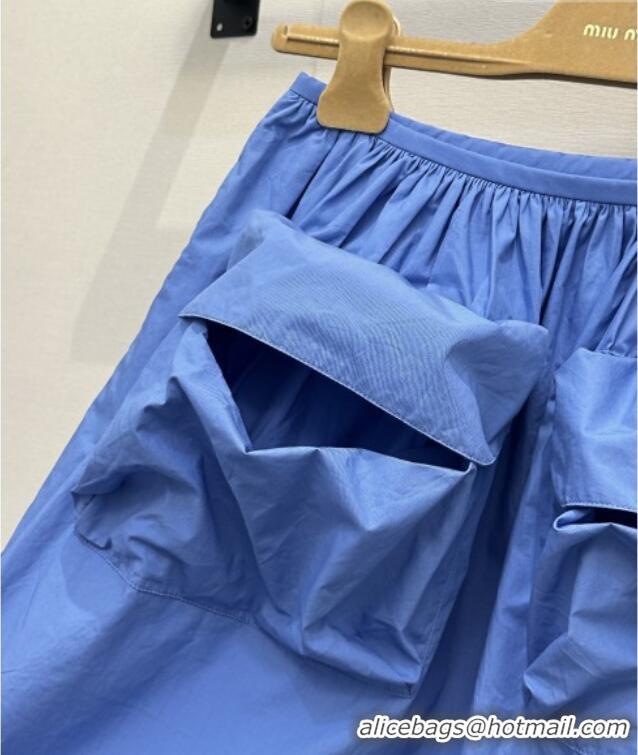 Top Grade Discount Miu Miu Pocket Skirt MM042120 Blue 2026