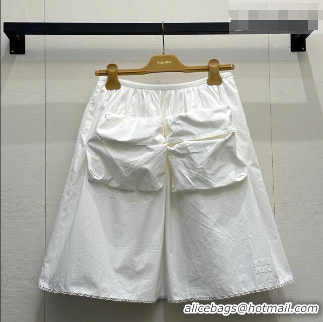 Good Quality Miu Miu Pocket Skirt MM042120 White 2026