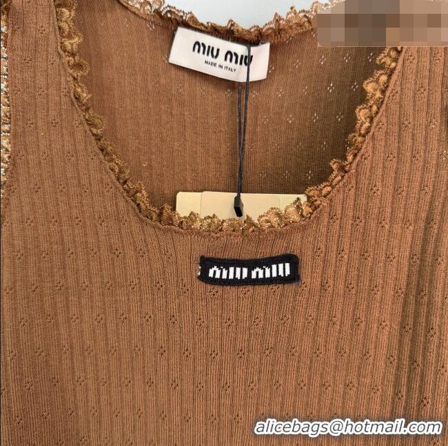 Well Crafted Miu Miu Cotton Long Vest MM042119 Brown/Black 2026