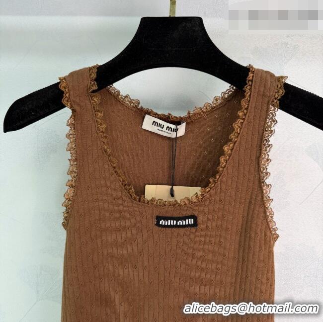 Well Crafted Miu Miu Cotton Long Vest MM042119 Brown/Black 2026
