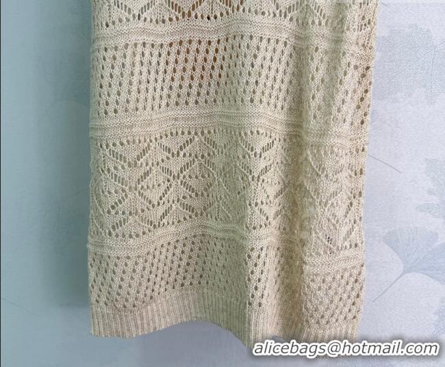Good Looking Miu Miu Knit Vest MM042130 Beige/Brown 2026