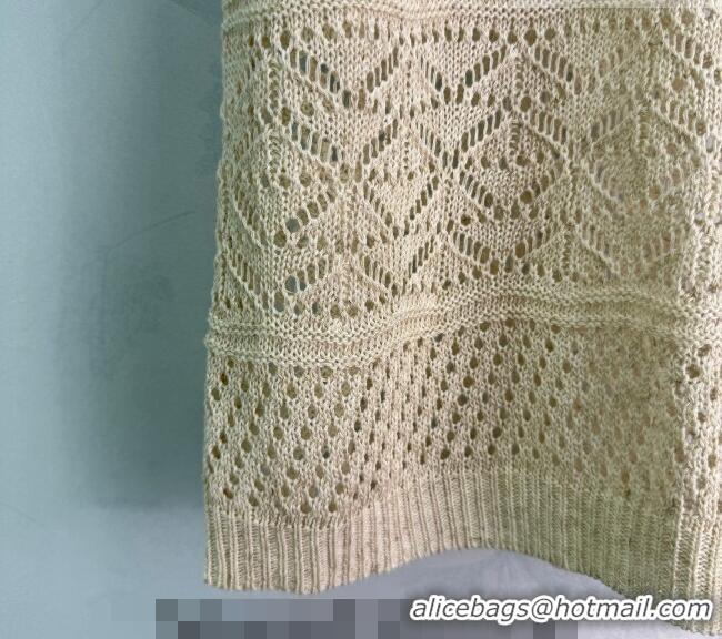 Good Looking Miu Miu Knit Vest MM042130 Beige/Brown 2026