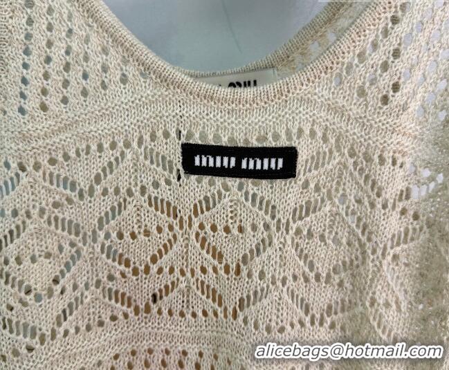 Good Looking Miu Miu Knit Vest MM042130 Beige/Brown 2026
