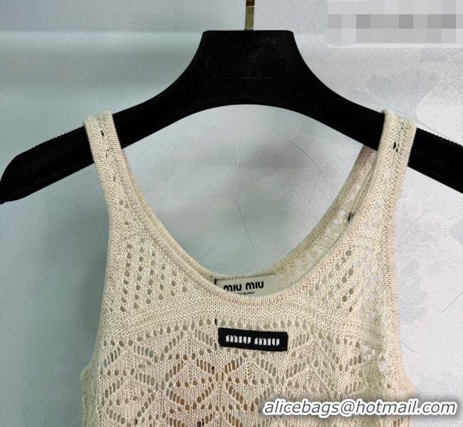 Good Looking Miu Miu Knit Vest MM042130 Beige/Brown 2026