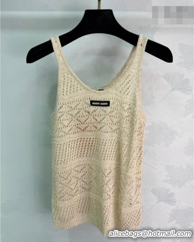 Good Looking Miu Miu Knit Vest MM042130 Beige/Brown 2026