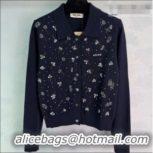 New Release Creation Miu Miu Wool Cardigan MM042203 Blue 2026