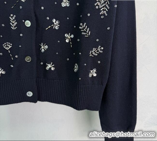 New Release Creation Miu Miu Wool Cardigan MM042203 Blue 2026
