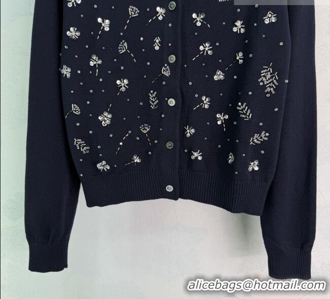 New Release Creation Miu Miu Wool Cardigan MM042203 Blue 2026
