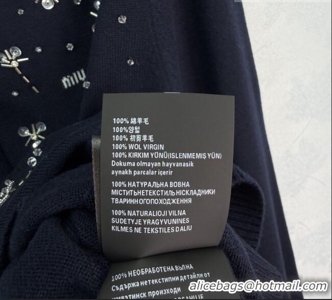 New Release Creation Miu Miu Wool Cardigan MM042203 Blue 2026