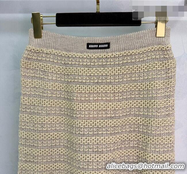 Super Quality Miu Miu Crochet Skirt MM042131 Beige/White 2026