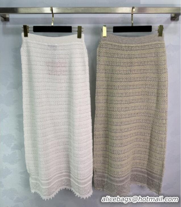 Super Quality Miu Miu Crochet Skirt MM042131 Beige/White 2026