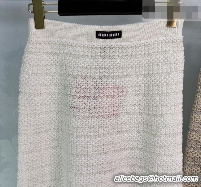 Super Quality Miu Miu Crochet Skirt MM042131 Beige/White 2026