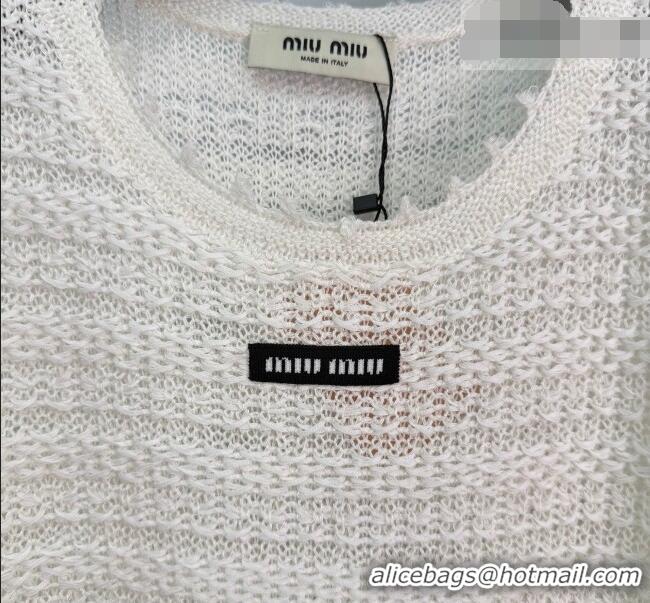 Grade Quality Miu Miu Crochet T-Shirt MM042131 Beige/White 2026