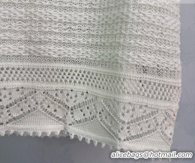 Luxury Cheap Miu Miu Crochet Vest MM042131 Beige/White 2026