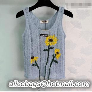 Market Sells Inexpensive Miu Miu Flower Vest MM042213 Blue 2026
