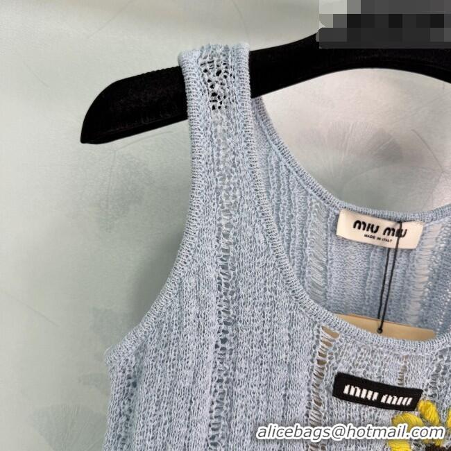 Market Sells Inexpensive Miu Miu Flower Vest MM042213 Blue 2026