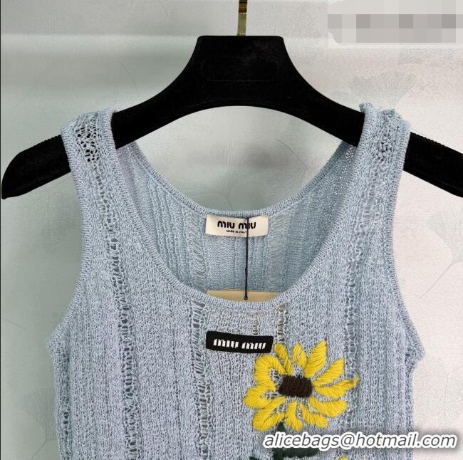 Market Sells Inexpensive Miu Miu Flower Vest MM042213 Blue 2026