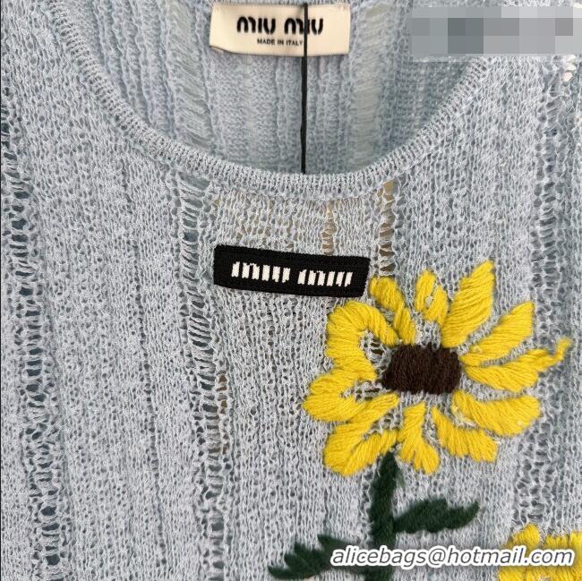 Market Sells Inexpensive Miu Miu Flower Vest MM042213 Blue 2026