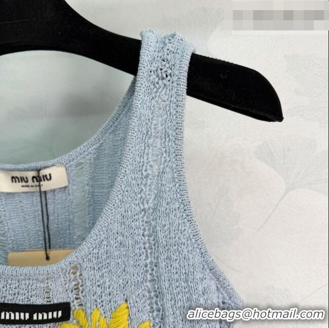 Market Sells Inexpensive Miu Miu Flower Vest MM042213 Blue 2026
