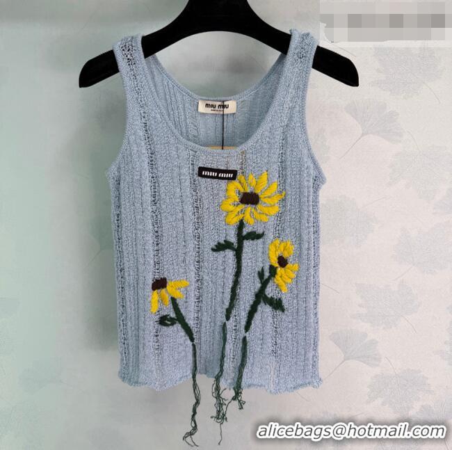 Market Sells Inexpensive Miu Miu Flower Vest MM042213 Blue 2026