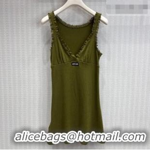 Luxury Grade Miu Miu Vest Dress MM042217 Green 2026