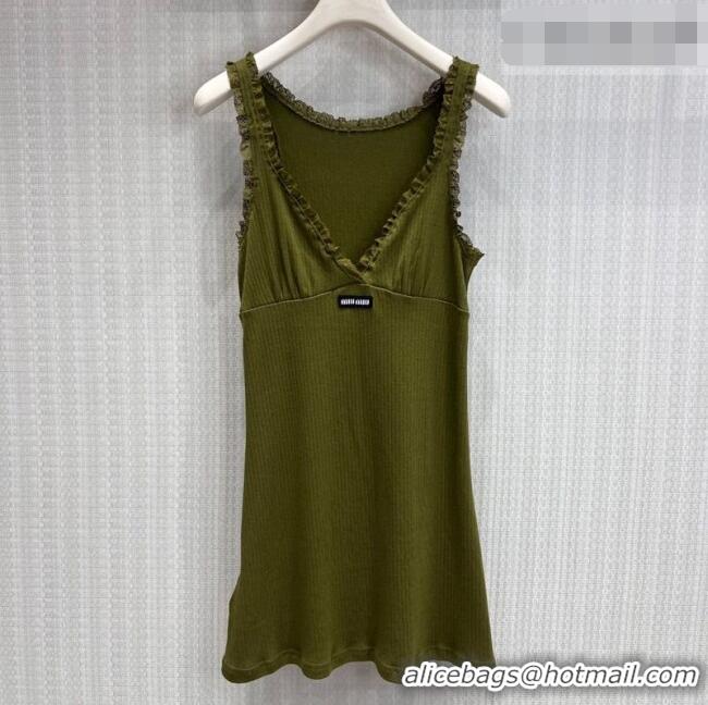 Luxury Grade Miu Miu Vest Dress MM042217 Green 2026