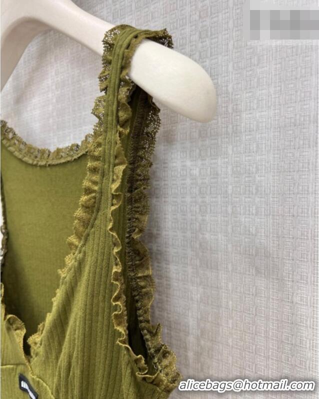 Luxury Grade Miu Miu Vest Dress MM042217 Green 2026
