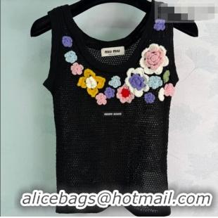 New Design Miu Miu Bloom Vest MM042205 Black 2026