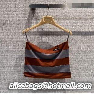 Luxury Cheap Miu Miu Striped Vest MM042214 Brown 2026