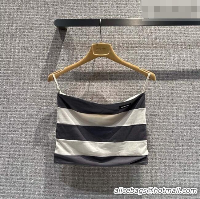 Well Crafted Discount Miu Miu Striped Vest MM042214 Grey 2026