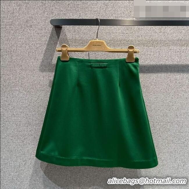 Low Price Miu Miu Cotton Mini Skirt MM042218 Green 2026