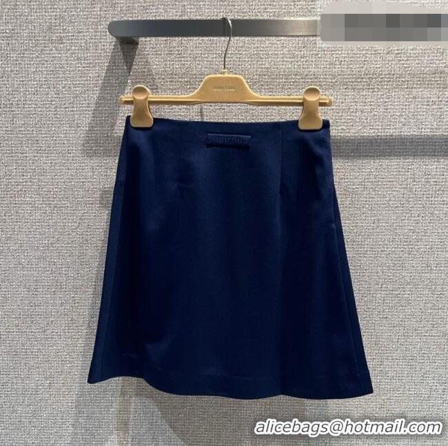 Best Grade Miu Miu Cotton Mini Skirt MM042218 Blue 2026