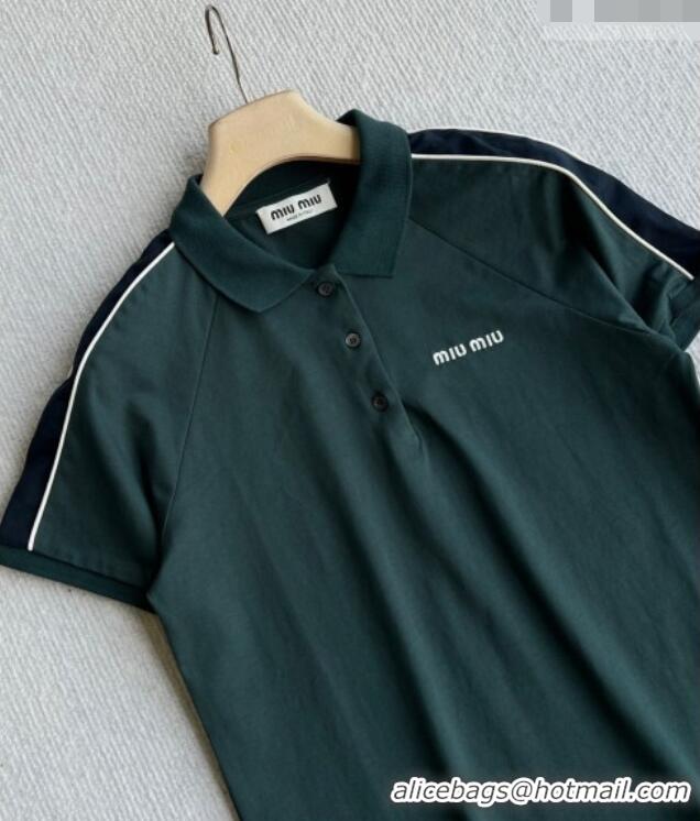 Best Price Miu Miu Cotton Polo T-Shirt MM042222 Green 2026
