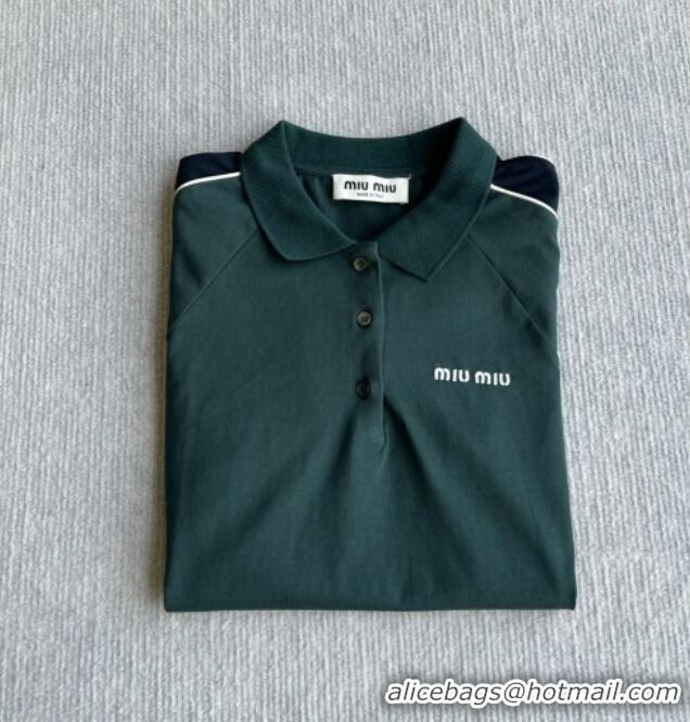 Best Price Miu Miu Cotton Polo T-Shirt MM042222 Green 2026