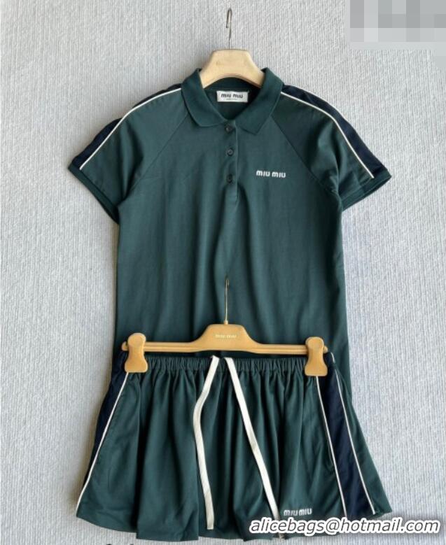 Best Price Miu Miu Cotton Polo T-Shirt MM042222 Green 2026