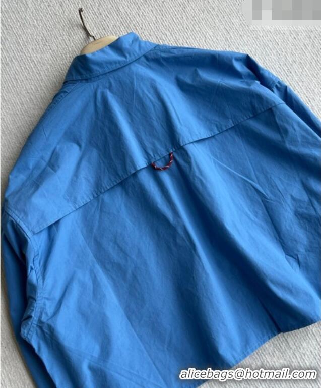 Fashion Discount Miu Miu Cotton Shirt and Mini Skirt Set MM042226 Blue 2026