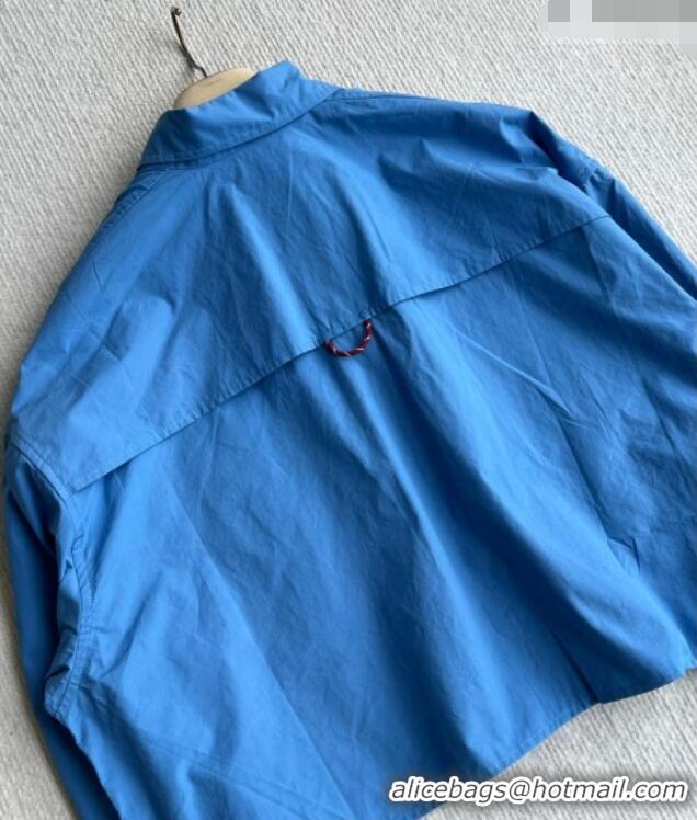 Fashion Discount Miu Miu Cotton Shirt and Mini Skirt Set MM042226 Blue 2026