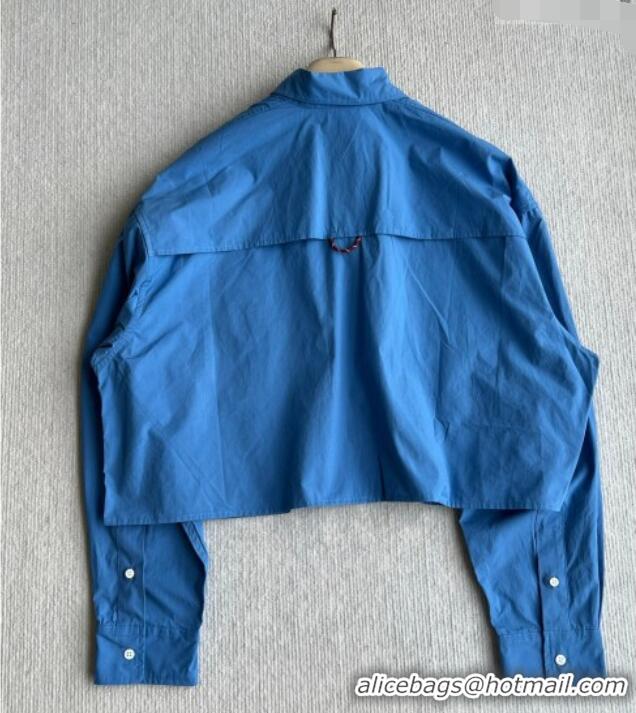 Fashion Discount Miu Miu Cotton Shirt and Mini Skirt Set MM042226 Blue 2026