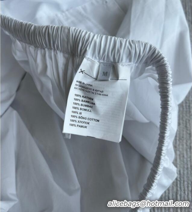 Cheapest Miu Miu Cotton Shirt and Mini Skirt Set MM042226 White 2026